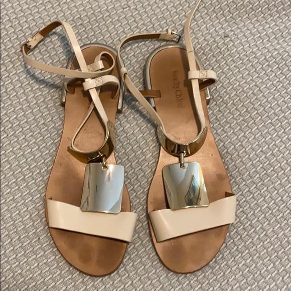 See by Chloe sandals gold leather size 40 (9.5?) - Picture 1 of 3
